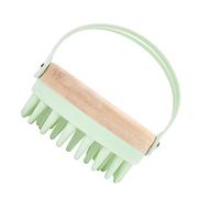 FRCOLOR Spazzola Silicone Massaggiante per Chioma e Cute Capelluto Setole Morbide, Materiale Legno e Silicone, per Uso Quotidiano Sotto la Doccia