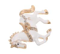 FRCOLOR Spilla a Forma di Cavallo Strass e Smalto, Spilla da Cappotto Zodiacale 2026, Gioiello Portafortuna Donna per Sciarpa, Giacca e Abito Elegante