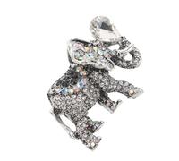 FRCOLOR Spilla a Forma di Elefante Strass Argento Spilla da Bavero per Donna Feng Shui per Cappotti Scialli e Maglioni per Festa della Mamma Accessorio Decorativo per Cocktail e Ufficio