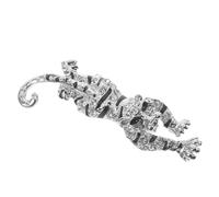 FRCOLOR Spilla con testa di leopardo signora decorativo spilla decorativa per abbigliamento moda Pin del risvolto spille di animali spille per cappelli abito strass Argento