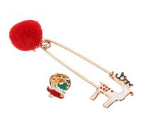 FRCOLOR Spilla di Natale Decorativa, Christmas Brooch, Lega, Facile da Indossare e Togliere, Riutilizzabile, Stile Lovely, per Abbigliamento e Accessori Natalizi