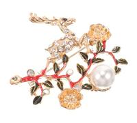 FRCOLOR Spilla Natalizia Forma di Renna Decorazione Strass e Cristalli Accessorio Elegante per Vestiti e Regali di Natale