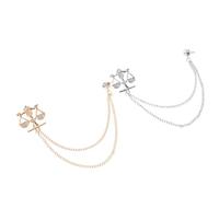 FRCOLOR Spille da Bavero da Uomo Simbolo Bilancia della Giustizia, Set 2 Pezzi in Metallo Doppia Catena, Spilla da Colletto Elegante per Abiti, Maglioni e Occasioni Formali e Casual