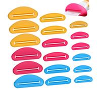 FRCOLOR Spremi-tubetti Per Dentifricio e Creme Plastica 18 Pezzi Set Multisize Tubetto Dentifricio Manuale Antispreco Per Casa e Salone Organizzatore Pratico Per Ragazzo Ragazza