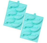 FRCOLOR Stampi per Preparare Torte e Biscotti per Dolci 2 in Silicone a Forma di Pesce Facili da Usare e Pulire Colore Casuale
