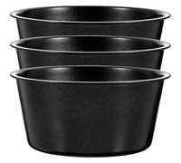 FRCOLOR Stampo per Dolci in Acciaio al Carbonio 3 Pezzi da 100 Ml, Teglia per Budino e Muffin Antiaderente, Mini Tortiera Multifunzione per Casa, Ristorante e Pasticceria