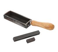 FRCOLOR Stampo per Fusione Dell'oro e Argento in Ferro e Legno, Lingottiera a Fessura a Striscia, Piccolo e Stabile, per Raffinazione e Colata Metalli in Laboratorio e Didattica