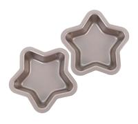 FRCOLOR Stampo per Torta a Forma di Stella Antiaderente 4 Pollici, Set 2 Pezzi in Acciaio al Carbonio, Teglia per Plumcake e Toast Casalinghi, Utensile da Cucina per Preparazioni Dolci