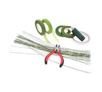 FRCOLOR Steli Floreali Verdi per Composizioni Fai, Ferro e Carta Crespa | Flessibili e Facili da Piegare, Utili per Bouquet Nuziali e Decorazione Domestica, Colore Verde