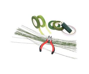FRCOLOR Steli Floreali Verdi per Composizioni Fai, Ferro e Carta Crespa | Flessibili e Facili da Piegare, Utili per Bouquet Nuziali e Decorazione Domestica, Colore Verde