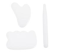 FRCOLOR Strumento Ergonomico Per La Del Cuoio Capelluto Del Viso Kit Di Massaggio Con Raschiatura A 3 Punti Naturale