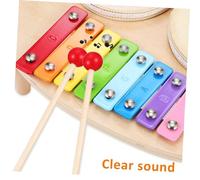 FRCOLOR Strumento Percussione Legno Mini con Tamburello Mano e Xilofono Tocco Morbido e Design per e Regalo