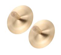 FRCOLOR Strumento Percussione Piatti da Dito Rame con Legno Mini Cymbals per Danza e per e Lezioni Musicali