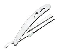 FRCOLOR Supporto Per Lame Da Barbiere in Acciaio Inossidabile, Porta Rasoio Da Uomo Manuale, Struttura Ergonomica Leggera Per Uso Multi-scopo Barba e Sopracciglia