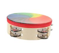 FRCOLOR Tamburello Musicale Portatile Per Ragazzo Ragazza Ragazza Tamburo Mano Arcobaleno Strumento Percussioni Giocattolo Musicale Per Feste e Regalo