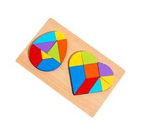 FRCOLOR Tangram per Bambini in Legno a Forma Cuore Puzzle Educativo per Apprendimento Precoce 1 Set Giocattoli Didattici per Stimulatione Creativa