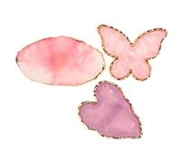 FRCOLOR Tavolozza Per Miscelazione Unghie Vassoio Per Miscelazione Manicure 3 Pezzi Tavolozza Per Nail Art Per Uso Domestico Motivo A Farfalla E Cuore in Resina