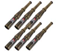 FRCOLOR Telescopio Monoculare per Bambini Tema Pirata, Giocattolo Didattico Portatile in Plastica Leggera Resistente, Set 6 Pezzi per Feste a Tema e Bomboniere Esplorative All’aperto