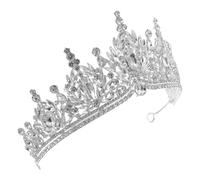 FRCOLOR Tiara Barocca da Sposa Strass di Cristallo Scintillante, Corona Leggera e Resistente per Feste, Balli e Cerimonie, Copricapo Regale per Donne e Ragazze