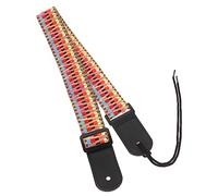 FRCOLOR Tracolla per Ukulele Lunghezza Regolabile Stile Etnico in Cotone e Vera Pelle e Design Confortevole per Suonare Comodi Durante Concerto