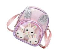 FRCOLOR Tracolla PU Rosa con Coniglio Glitterata Leggera e Durevole per Viaggi e