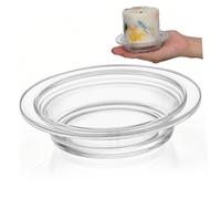 FRCOLOR Vassoio Scaldacera Liscio per in Vetro Trasparente Diametro 115mm Accessorio per Lampada Aromatica per Catering
