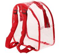 FRCOLOR Zaino trasparente da viaggio Bookbag per le donne borse trasparenti in PVC approvato dallo stadio Vedere Attraverso Bookbag 25X26X12CM Rosso, Rosso, 25X26X12CM