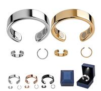 Frcychri 2Pz Anelli Magnetoterapici in Rame Puro Anti-Russamento Regolabile Impermeabile per Uomo Donna Riduce Vampate Calore Stress Ansia Migliora Il Sonno, Regalo Festa della Mamma A,2pcs