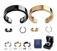 Frcychri 2Pz Anelli Magnetoterapici in Rame Puro Anti-Russamento Regolabile Impermeabile per Uomo Donna Riduce Vampate Calore Stress Ansia Migliora Il Sonno, Regalo Festa della Mamma D,2pcs