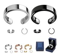 Frcychri 2Pz Anelli Magnetoterapici in Rame Puro Anti-Russamento Regolabile Impermeabile per Uomo Donna Riduce Vampate Calore Stress Ansia Migliora Il Sonno, Regalo Festa della Mamma E,2pcs