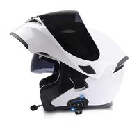 Frcychri Bluetooth Casco Integrale per Moto, Casco da Moto A Doppia Visiera Integrale Omologato ECE, con Microfono Incorporato, per Moto da Uomo E da Donna L,Medium