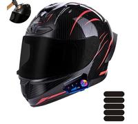 Frcychri Bluetooth Casco Modulare Integrale Moto - con Doppia Visiera Girevole Anti-Nebbia E Ventilazione Efficace - Omologato ECE R22-06, Leggero, per Uomo Donna Scooter E Motocross L,Large