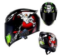Frcychri Bluetooth Casco Modulare per Moto, Integrale Flip Up Doppia Visiera, Casco Bluetooth Intercom Omologato DOT/ECE, Casco Modulare Scooter, Casco per Adulti Uomini Donne L,Medium