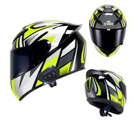 Frcychri Bluetooth Casco Modulare per Moto, Integrale Flip Up Doppia Visiera, Casco Bluetooth Intercom Omologato DOT/ECE, Casco Modulare Scooter, Casco per Adulti Uomini Donne V,3X-Large