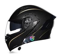 Frcychri Bluetooth Casco Moto Modulare Omologato DOT ECE 22.06, Casco Anticollisione con Visiera Antiappannamento, Ventilazione Efficace, per Uomo Donna Scooter MTB Motocross C,X-Large