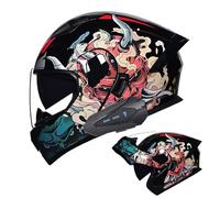 Frcychri Caschi da Moto Modulari Bluetooth, Integrato Apribile Parasole Caschi Doppia Visiera, per Uomo Donna Scooter Adulto DOT ECER22-05 H,2X-Large