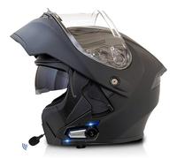 Frcychri Caschi Moto Modulari Apribili Bluetooth, Casco Moto Integrale Omologato ECE con Visiera Doppia AntiGraffio, Speaker Integrato Microfono, per Uomini E Donne Adulti 1,3X-Large