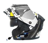 Frcychri Caschi Moto Modulari Apribili Bluetooth, Casco Moto Integrale Omologato ECE con Visiera Doppia AntiGraffio, Speaker Integrato Microfono, per Uomini E Donne Adulti C,Large