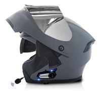 Frcychri Caschi Moto Modulari Apribili Bluetooth, Casco Moto Integrale Omologato ECE con Visiera Doppia AntiGraffio, Speaker Integrato Microfono, per Uomini E Donne Adulti Y,3X-Large