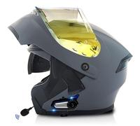 Frcychri Caschi Moto Modulari Apribili Bluetooth, Casco Moto Integrale Omologato ECE con Visiera Doppia AntiGraffio, Speaker Integrato Microfono, per Uomini E Donne Adulti U,2X-Large