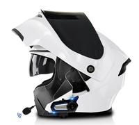 Frcychri Caschi Moto Modulari Apribili Bluetooth, Casco Moto Integrale Omologato ECE con Visiera Doppia AntiGraffio, Speaker Integrato Microfono, per Uomini E Donne Adulti 2,2X-Large