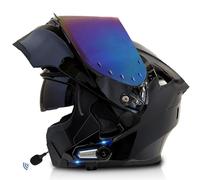 Frcychri Caschi Moto Modulari Apribili Bluetooth, Casco Moto Integrale Omologato ECE con Visiera Doppia AntiGraffio, Speaker Integrato Microfono, per Uomini E Donne Adulti M,3X-Large