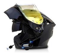 Frcychri Caschi Moto Modulari Apribili Bluetooth, Casco Moto Integrale Omologato ECE con Visiera Doppia AntiGraffio, Speaker Integrato Microfono, per Uomini E Donne Adulti J,X-Large