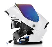 Frcychri Caschi Moto Modulari Apribili Bluetooth, Casco Moto Integrale Omologato ECE con Visiera Doppia AntiGraffio, Speaker Integrato Microfono, per Uomini E Donne Adulti L,2X-Large