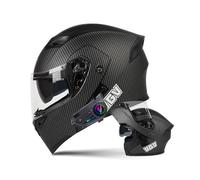 Frcychri Casco Apribile con Bluetooth, Casco da Moto A Doppia Visiera Integrale Omologato DOT/ECE, Casco Anticollisione, per Adulti Uomini E Donne L,Medium