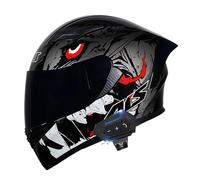 Frcychri Casco da Moto Bluetooth, Casco Integrale da Moto Omologato ECE con Visiera Parasole, Casco da Moto Leggero Unisex V,3X-Large