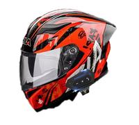 Frcychri Casco da Moto Bluetooth, Flip Up Casco da Moto, Approvazione ECE, per Moto Integrale con Radio FM Integrata Bluetooth, Casco Modulare Scooter, Casco Modulare per Adulti Uomini Donne F,Large