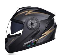 Frcychri Casco da Moto Bluetooth, Omologato DOT/ECE con Doppia Visiera, Prese d'Aria E Visiera AntiGraffio, Casco da Moto da Donna/Uomo L,X-Large