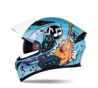 Frcychri Casco da Moto Bluetooth, Omologato DOT/ECE Prese d'Aria E Visiera AntiGraffio, con Bluetooth Integrato E Doppia Visiera Caschi, Casco da Moto da Donna/Uomo L,Medium
