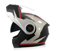 Frcychri Casco Integrale Flip-Up Modulare Moto - con Doppia Visiera Girevole Anti Nebbia E Ventilazione Efficiente - Omologato ECE R22.06, Leggero per Uomini E Donne - Scooter & Moped B,X-Large